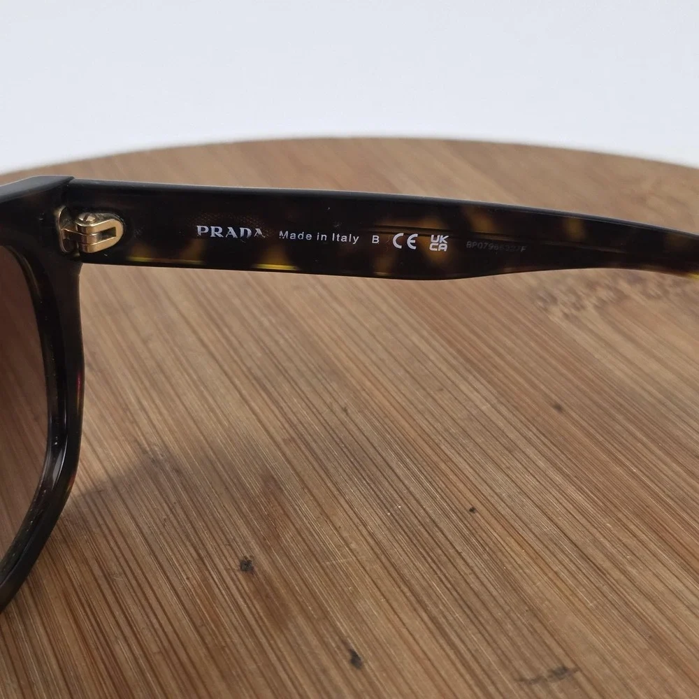 Prada SPR 16V Sunglasses Womens Brown Tortoise Brown Butterfly Tinted Italy - Picture 4 of 16